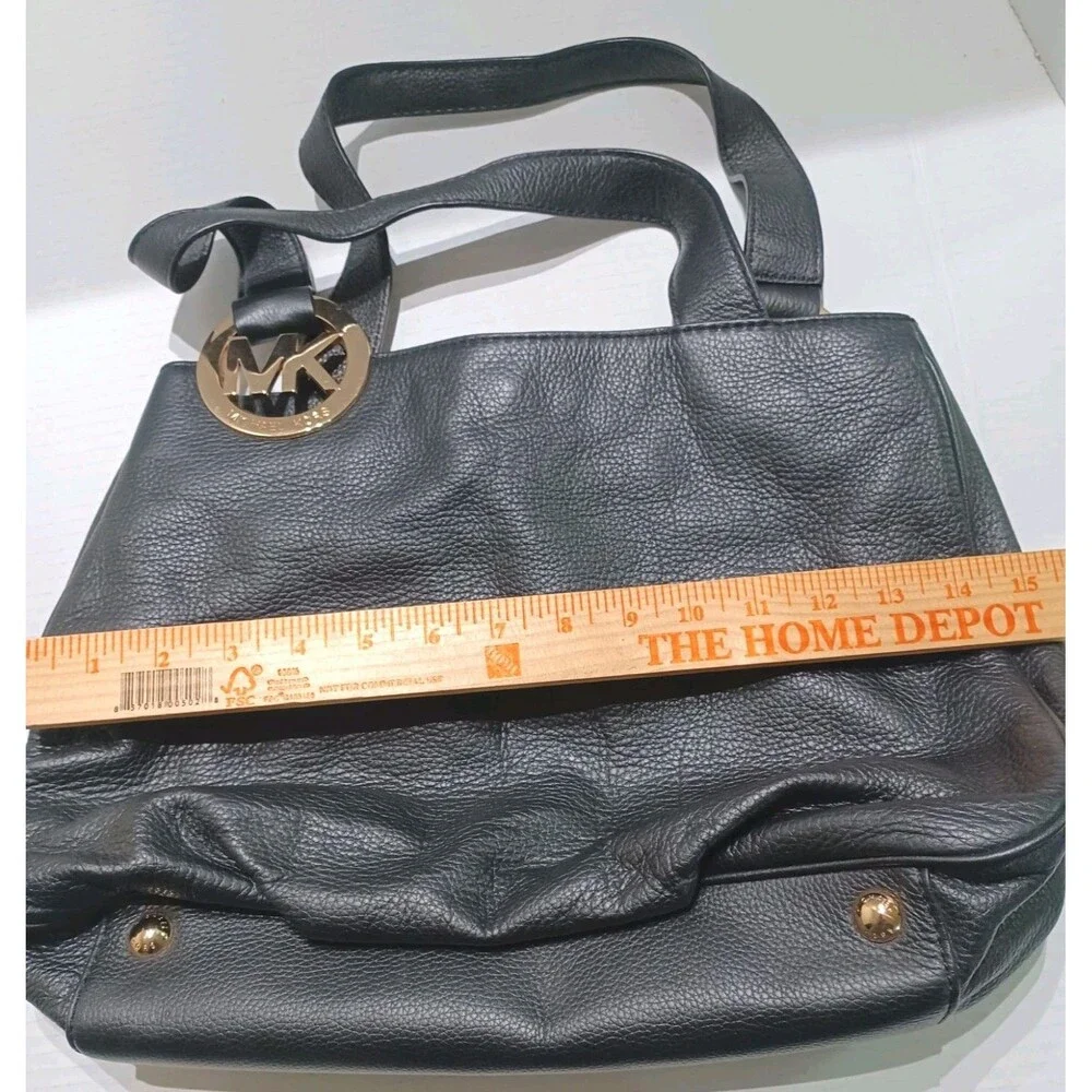 Michael Kors Black Leather Large Fulton Hobo Designer Shoulder Bag